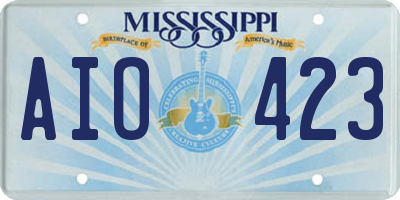 MS license plate AIO423