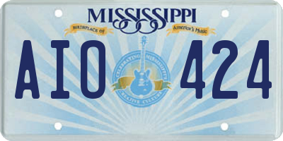 MS license plate AIO424