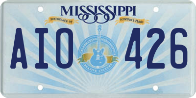 MS license plate AIO426