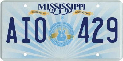 MS license plate AIO429