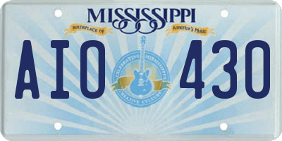 MS license plate AIO430