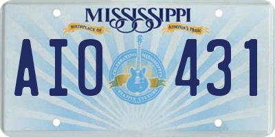 MS license plate AIO431