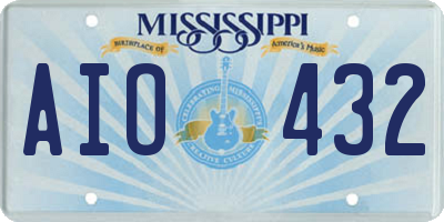 MS license plate AIO432