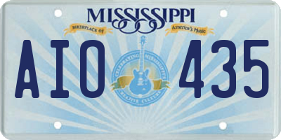 MS license plate AIO435