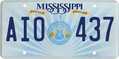 MS license plate AIO437