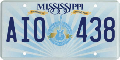 MS license plate AIO438