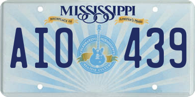 MS license plate AIO439