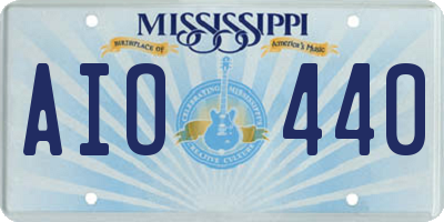MS license plate AIO440