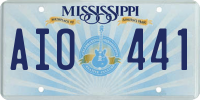 MS license plate AIO441