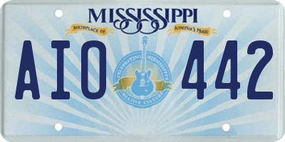 MS license plate AIO442