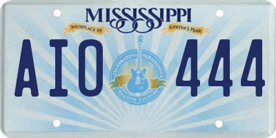 MS license plate AIO444