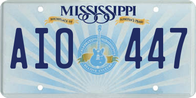 MS license plate AIO447