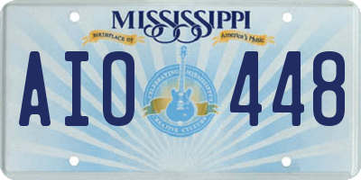 MS license plate AIO448