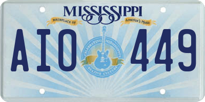 MS license plate AIO449