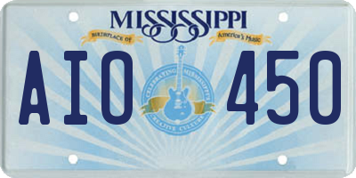 MS license plate AIO450