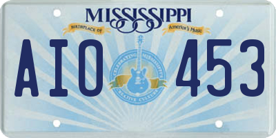 MS license plate AIO453