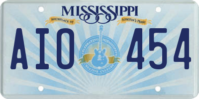 MS license plate AIO454