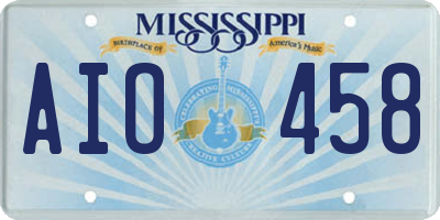 MS license plate AIO458
