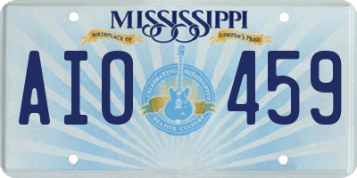 MS license plate AIO459