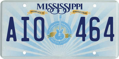 MS license plate AIO464