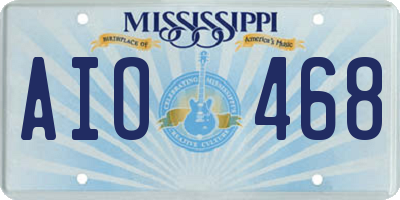 MS license plate AIO468