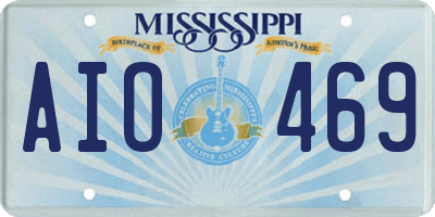 MS license plate AIO469