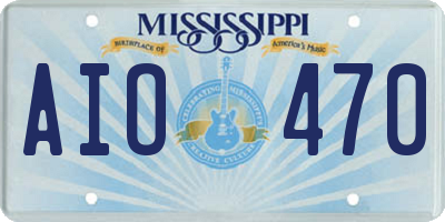 MS license plate AIO470