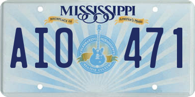 MS license plate AIO471