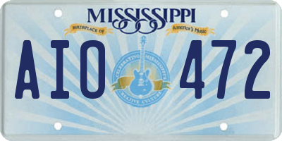 MS license plate AIO472