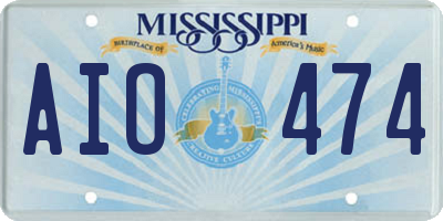 MS license plate AIO474