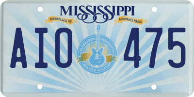 MS license plate AIO475