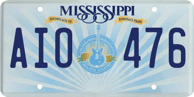 MS license plate AIO476