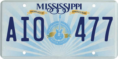 MS license plate AIO477
