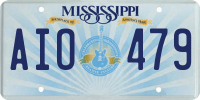 MS license plate AIO479