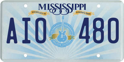 MS license plate AIO480