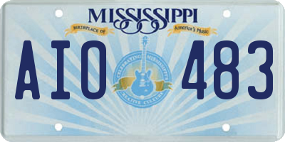 MS license plate AIO483