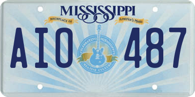 MS license plate AIO487