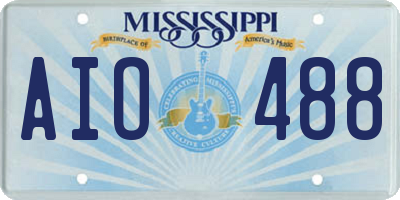MS license plate AIO488
