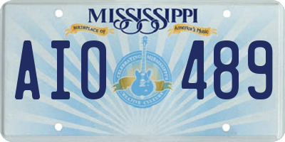 MS license plate AIO489