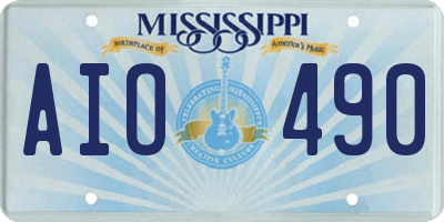 MS license plate AIO490