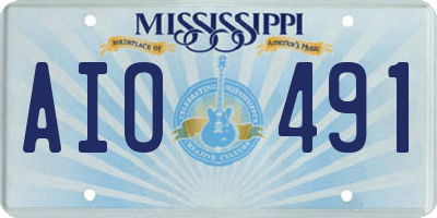 MS license plate AIO491