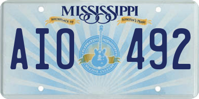 MS license plate AIO492