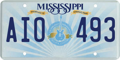 MS license plate AIO493