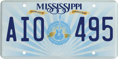 MS license plate AIO495