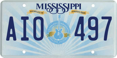 MS license plate AIO497