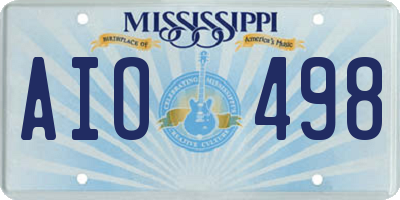 MS license plate AIO498