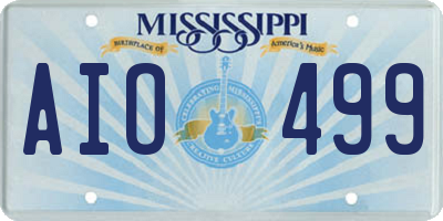 MS license plate AIO499