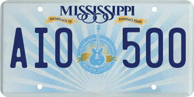 MS license plate AIO500