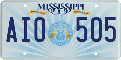 MS license plate AIO505