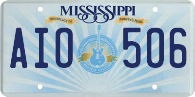 MS license plate AIO506